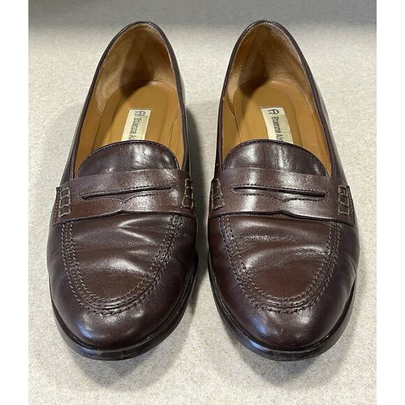 Etienne Aigner “Michele” Loafers Genuine Brown Leather Shoes Women's 9.5M - Picture 2 of 11